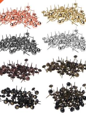 100pcs Antique Brass Upholstery Nails Furniture Tacks Pushpi
