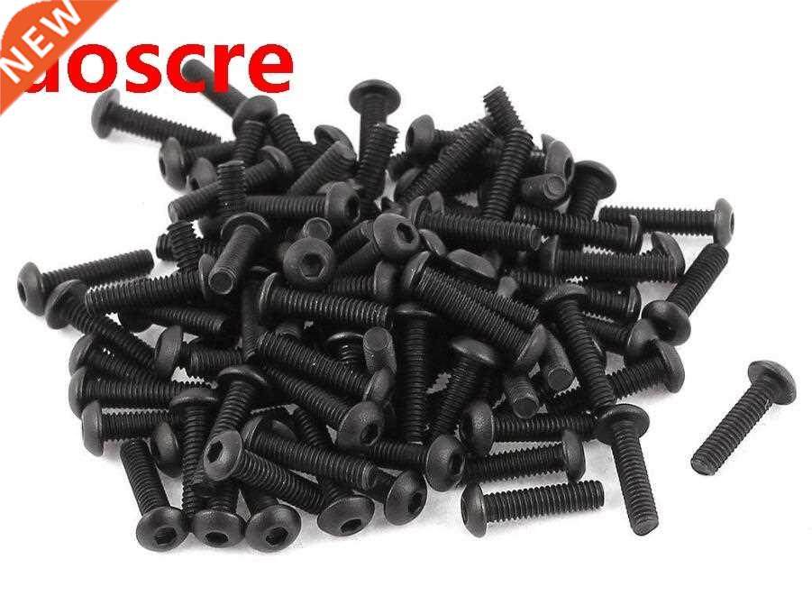 100Pcs Black M2 M2.5 M3 M4 Thread Dia. Alloy Steel Hex Socke