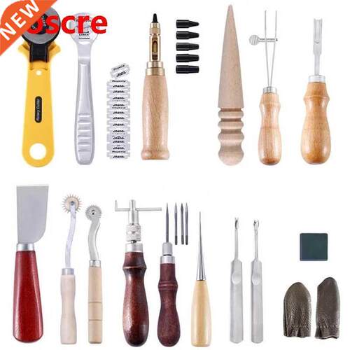 Complete Practical Leather Craft Tools Set Hand Carving Stit