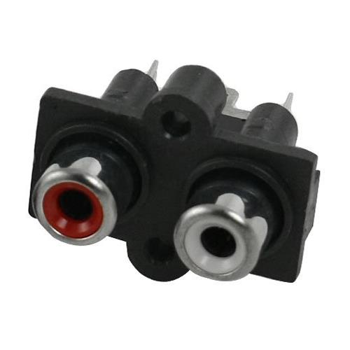 5 Pcs 2 RCA Female Outlet AV Concentric Socket Connector