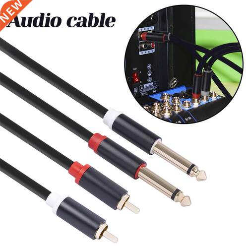 Stereo Cable Dual RCA Male to Dual 6.35 Male Stereo Audio Ca