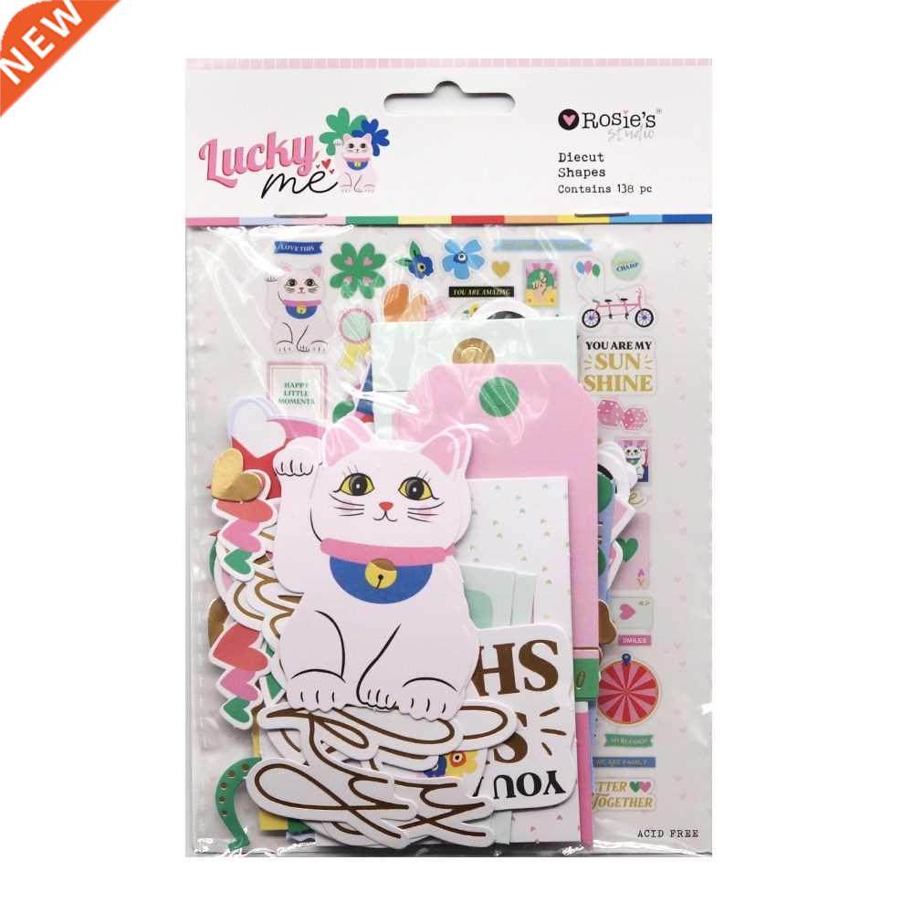 CRZCrafter 138pcs Printed Paper Diecuts Shapes Paper Epheme