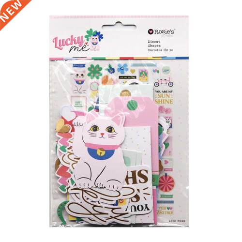 CRZCrafter 138pcs Printed Paper Diecuts Shapes Paper Epheme