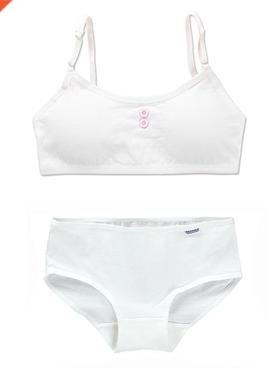 Puberty Girls Bra And Panty Sets Teenage Girls Cotton Padded