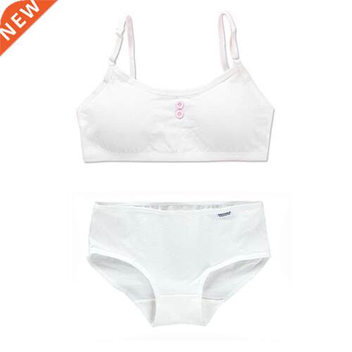 Puberty Girls Bra And Panty Sets Teenage Girls Cotton Padded