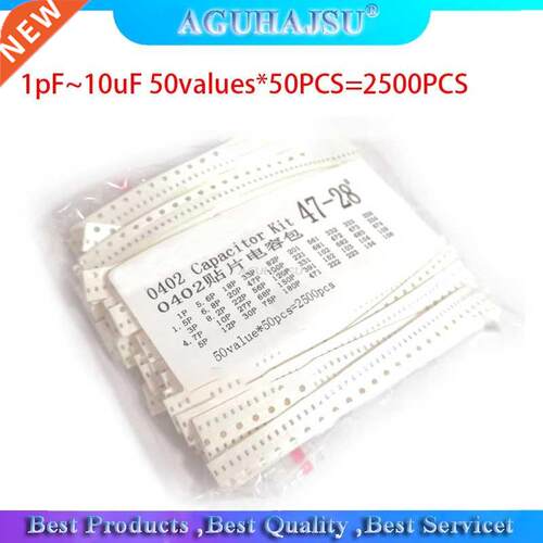 0402 SMD Ceramic Capacitor Assorted Kit 1pF~10uF 50values*50