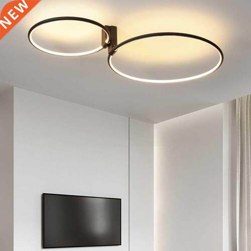 Scandinavian Design LED Round Ceiling Lamp White Black Gold