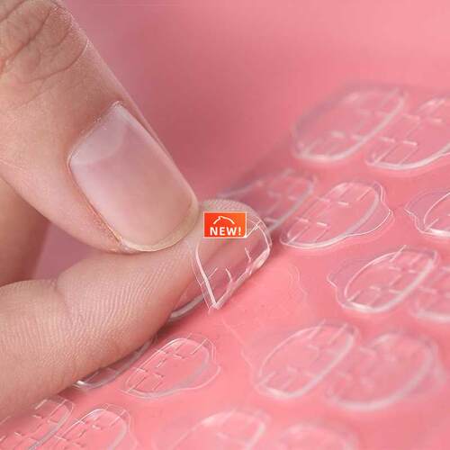 5/10Sheet Fake Nails Toe Sticker Transparent Double Sided