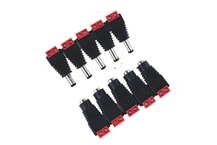 connector 5.5 RED pcs Male Female 12V 5pcs 2.1 PAIRS