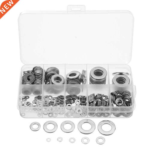 400Pcs 304 Flat Washer Round Assortment Set M2/2.5/3/4/5/6/8