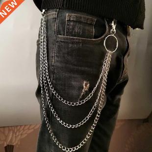 Trendy Punk Keychains Chain Belt Keychain for Women Metal Wa
