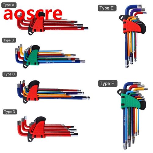 9pcs Ball-head Screwdriver Hex Wrench Set Hexagon Torx Star