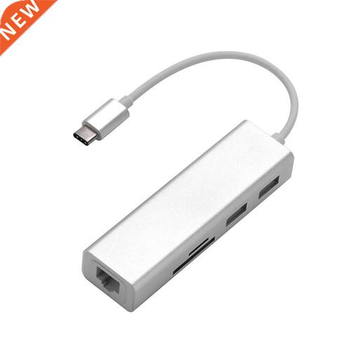 5 in 1 USB C Hub 3.0 Type-C Adapter Data Sync Card Reader RJ