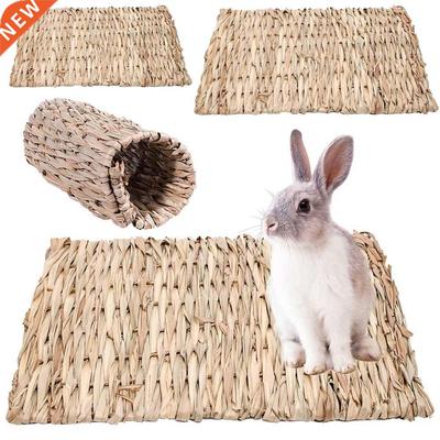 Small Animal Hamster Cage Bed House Pad Rabbit Grass Chew Ma
