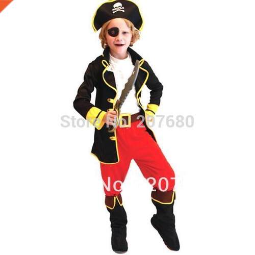 Kids Pirate Captain Hook Boys Fancy Dress Costume