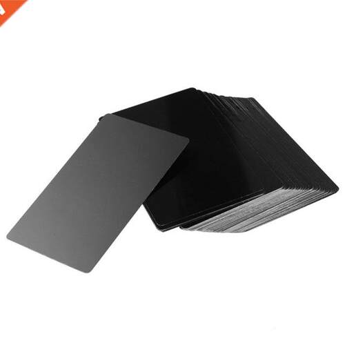 100 PCS Black Aluminum Alloy Card Engraving Metal Business V