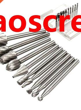 10Pcs 1/8quot; HSS Router Bt Burr For Dremel and Mllng R