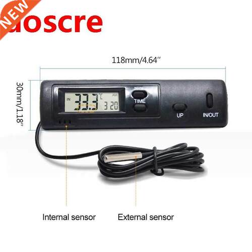 In-Out Thermometer nd Clock ℃/℉ 12/24H for utomotive Cr