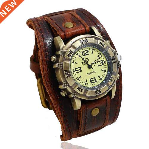 All-Match Fashion Punk Retro Brown Black Belt Strap Genuine