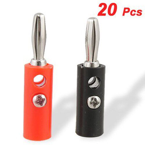 20Pcs Practical Plastic Silver Plated Connector Audio Banana