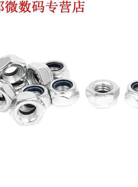 M14 x 2mm Nylock Nylon Insert Hex Lock Noten 10 stks, Zilver