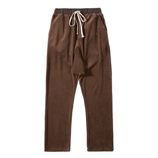 High Street Fleece Drawstring Solid Joggers Harem Pants Mens