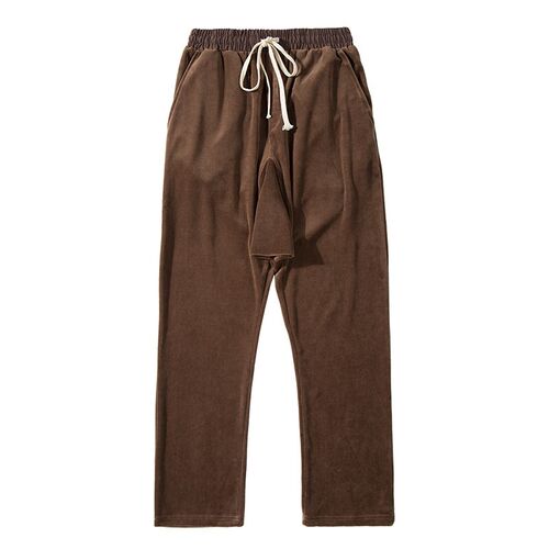 High Street Fleece Drawstring Solid Joggers Harem Pants Mens