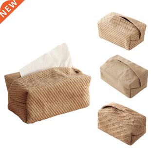 Japanese-Style Jute Tissue Case Napkin Holder for Living Roo