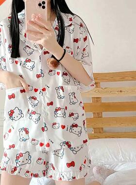 Japanese style Women's Pajamas Cotton Spwear Suit Home C