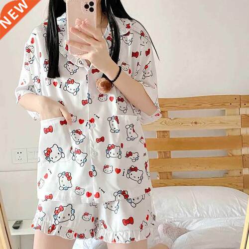 Japanese style Women's Pajamas Cotton Spwear Suit Home C