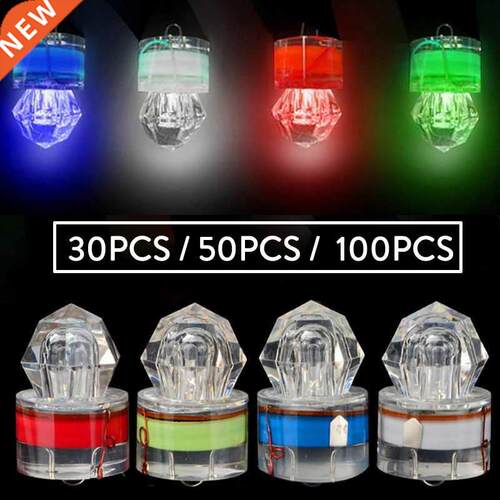30/50/100PCS Mini LED Flash Fishing Light Deep Drop Underwat