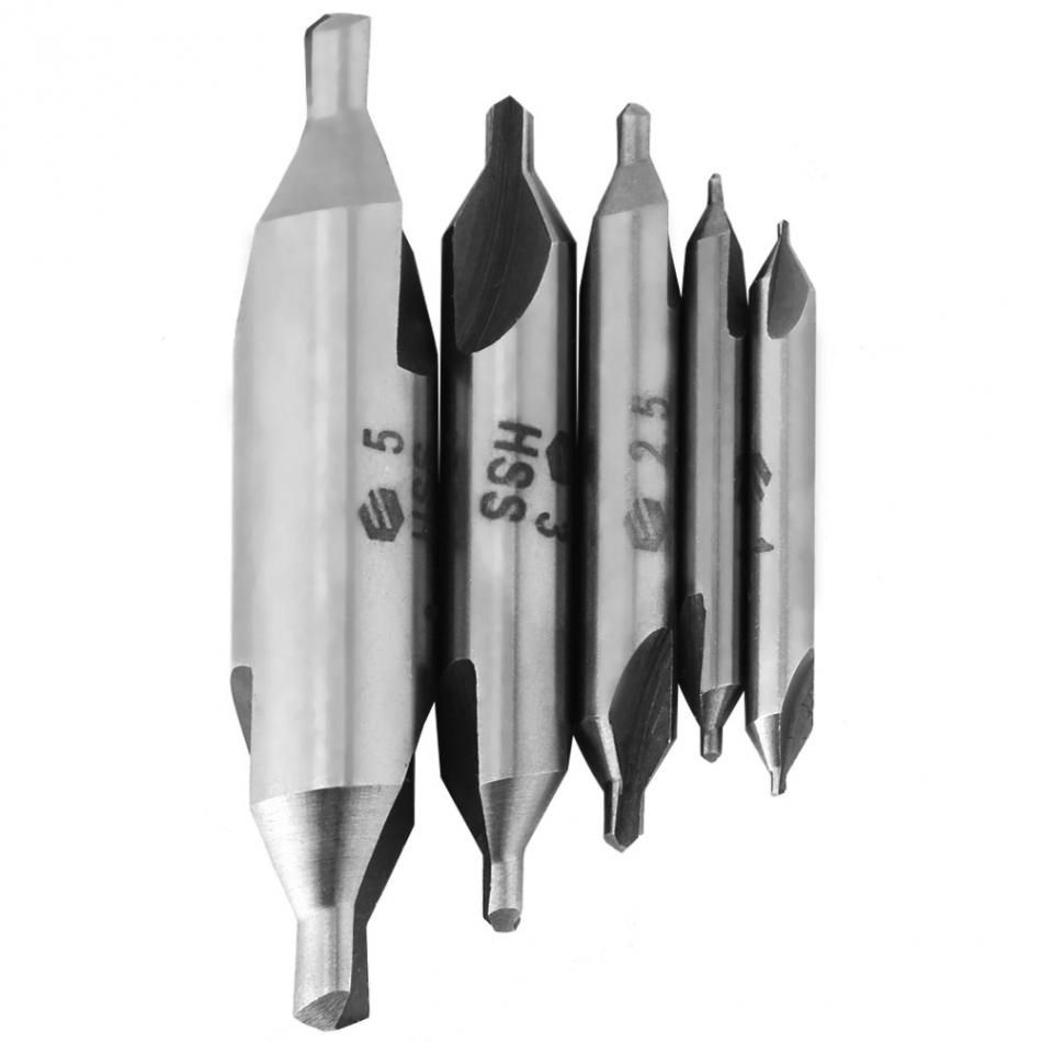 10pc 1mm-5mm Hss Center Drill Set 60 Degree Countersink Dril