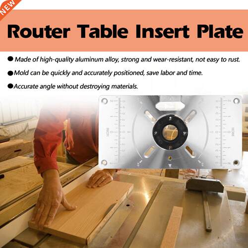 KKMOON Router Table Insert Plate Aluminum Trimming Machine E