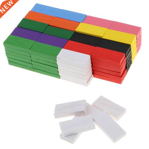 Wooden Domino Blocks Set, 120 PCS 10 color Colorful Dominoes