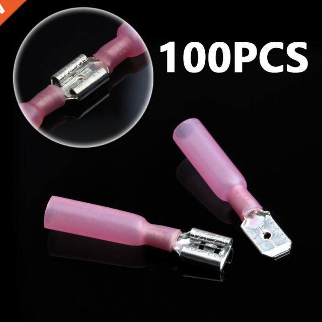 100PCS/50Pirs Red Het Shrink Connectors Spde Mle/Femle
