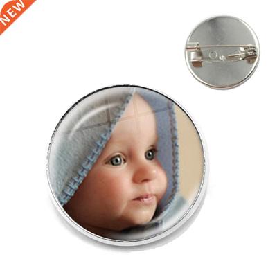 Custom Brooch Photo Mum Dad Baby Children Grandpa Parents C