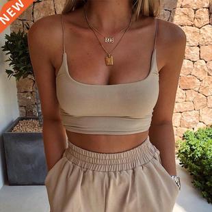 Womens Summer Camis Tanks Tops Sleeveless Cotton Bustier Unp