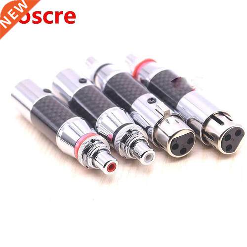2x XLR Male Female to RCA FEMale Socket Adapter Rhodium Bala