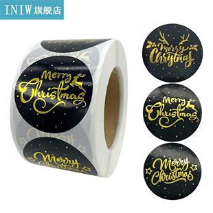500pcs/roll Merry Christmas Stickers Decorative Gifts Box La