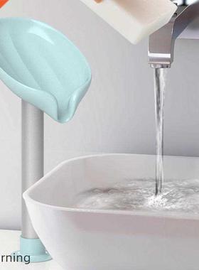 Cretive Lef-shped Sop Box Bthroom Orgnizer Sop Holder