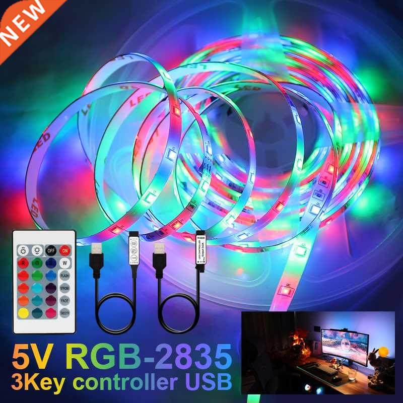 USB 2835 LED Strip Lig DC5V RGB Ligs Flexible Ribbon Tap