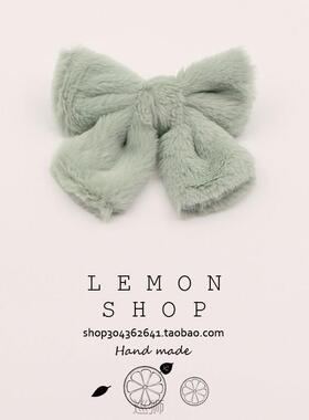 Plush hairpin bow spring clip female autumn and winter lovel