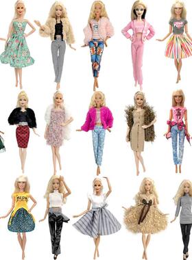 NK 5 Pcs Hot Sale Doll Fashion Outfits Wear Casual Dress Shi