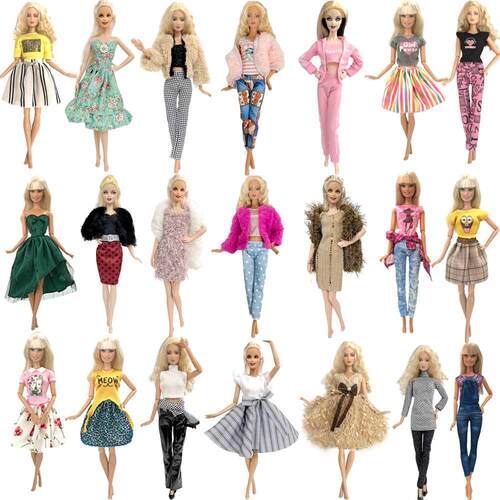 NK 5 Pcs Hot Sale Doll Fashion Outfits Wear Casual Dress Shi