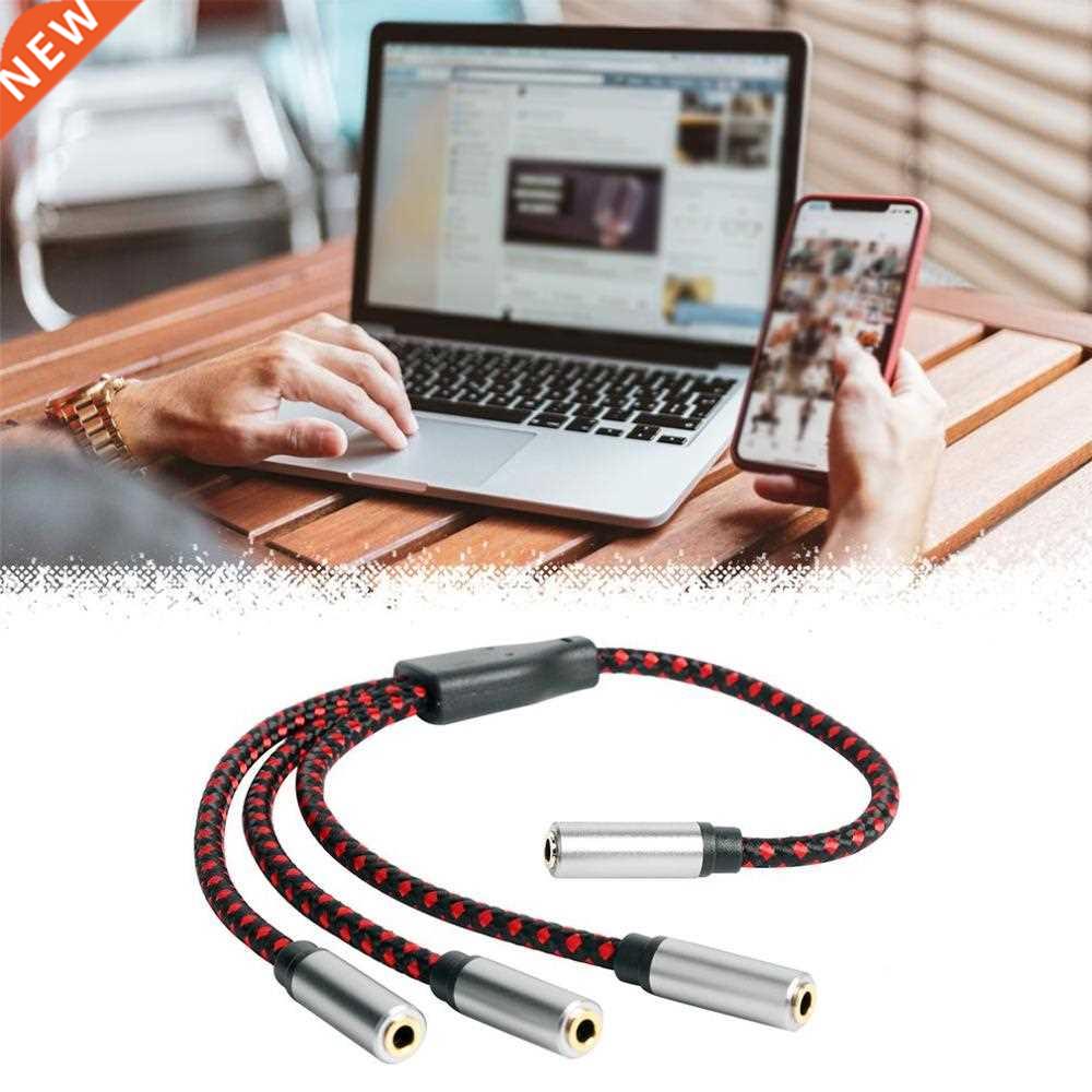 3.5mm Stereo Headset Audio Cable Splitter Extension Cable 3.