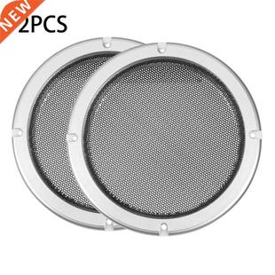 Cover Protective Mesh 2Pcs Frame Speakers Plastic Silvery