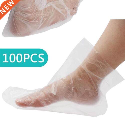 100Pcs Disposable Plastic Foot Covers Transparent Shoes Cove