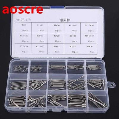 150Pcs 15 Kinds 04 Stainless Steel Split-Cotter Pins Kit M1