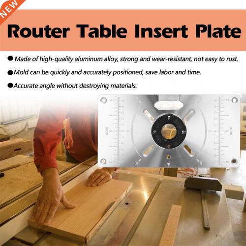 KKMOON Router Table Insert Plate Aluminum Trimming Machine E