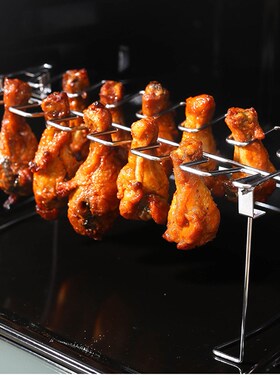 14 Slot Stainless Steel BBQ Beef Rib Non-Stick Rib Shelf Gri